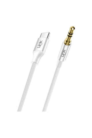 LinkTech A586 Type-C - 3.5mm AUX Kablo 1mt Beyaz