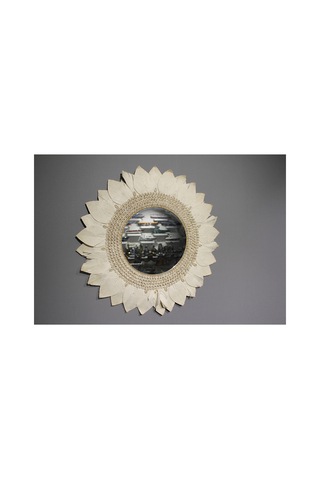 1 Adet Makrome Duvar Aynası Bohem Tasarım Natural Ton 75 Cm Duvar Dekoru Boho Mirror Wall Mirror