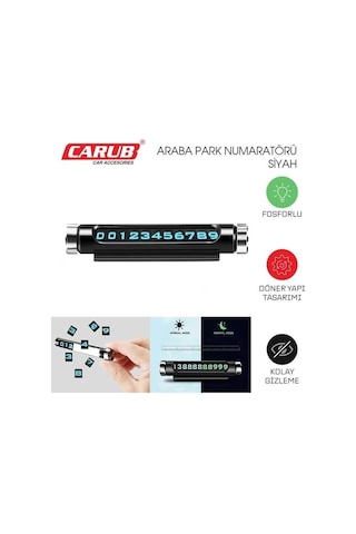 Araba Park Numaratörü Çevirmeli Lüx Siyah
