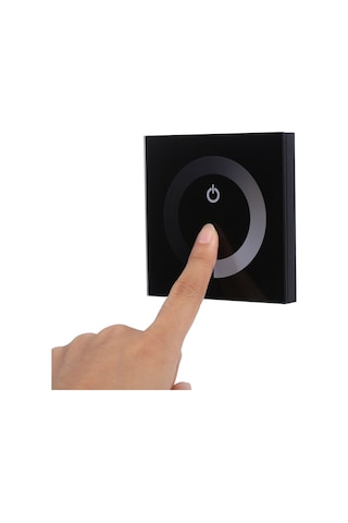 12v24v Tek Renkli Led Kontrolör Dimmer Değişiklik Parlaklık Dokunmatik Panel Dimmer Duvar Anahtarı Denetleyicisi Siyah Siyah
