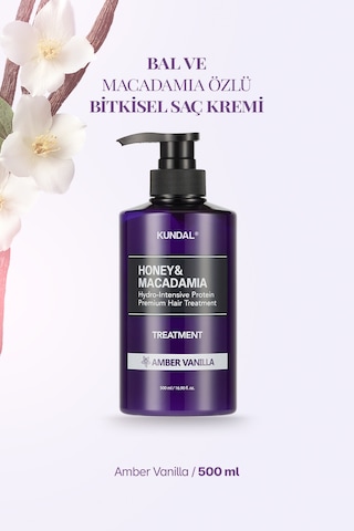 Yoğun Nemlendirici Ve Besleyici Saç Kremi Kundal Honey & Macadamia Protein Treatment Amber Vanilla