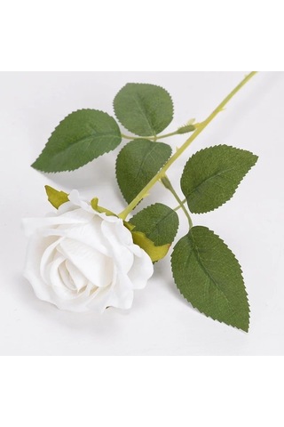 Yapay Gül Dalı Kadife 50 Cm Beyaz Beyaz