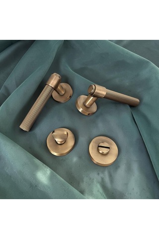 Sare Mat Antik Sarı Rozetli Wc Banyo Kapı Kolu Elegant Model