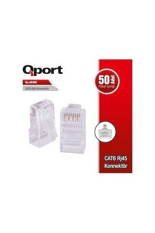 Qport Q-J650 Cat6 50 Lik Rj-45 Konnektör