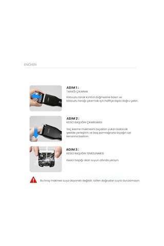 Enchen Boost Siyah Taşınabilir Şarjlı Saç Kesim Makinesi