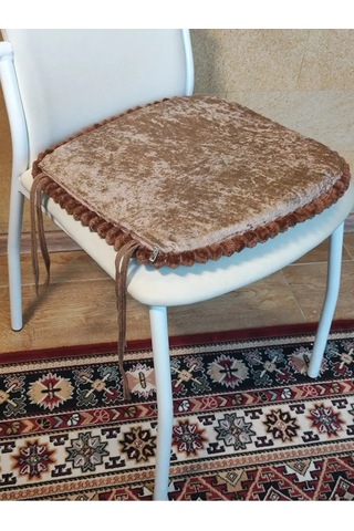 Burush 40x40 Cm, Bağcıklı Sandalye Minderi 160939741 Kahverengi