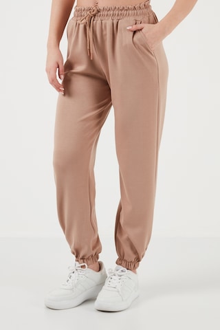 Lela Regular Fit Cepli Bayan Eşofman Altı 5865798 Bej