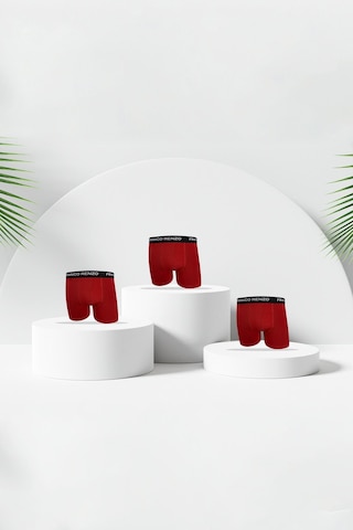 Franco Renzo Erkek 3 Lü Premium Kutu Likralı Boxer Kırmızı