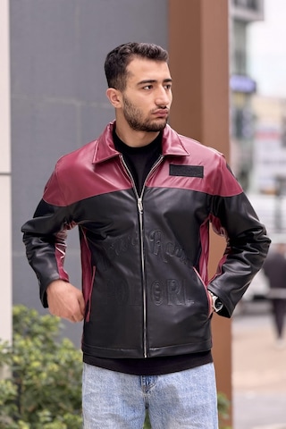 Rocqerx X-2024 Nakış Detaylı İçi Kapitoneli Deri Mont Bordo