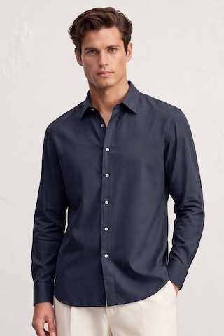 Sabri Özel Erkek Lacivert Normal Kesim Regular Fit %100 Pamuk Gabardin Uzun Kollu Klasik Yaka Gömlek Sabri Özel Erkek Lacivert Normal Kesim Regular Fit %100 Pamuk Gabardin Uzun Kollu Klasik Yaka Gömlek