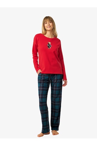 Blackspade Kadın Polar Pijama Takımı 52257 - Kırmızı
