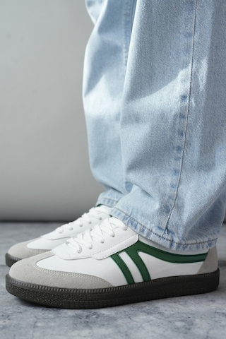 Muggo Garcia Garantili Unisex Ortopedik Günlük Bağcıklı Yürüyüş Koşu Sneaker Spor Ayakkabı Yeşil
