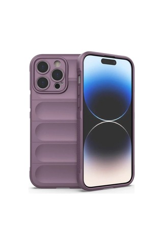 Mey İthalat Apple, Uyumlu iPhone 15 Pro Max Kılıf Optimum Silikon - Mor