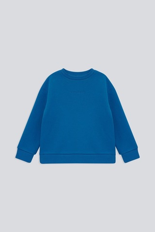 Kids Boy Nakışlı Sweatshirt Saks Mavi