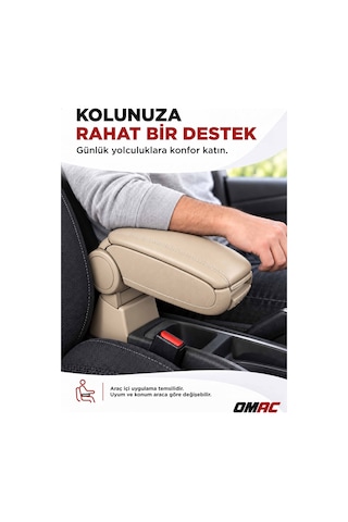 Ford Fiesta 6 2008-2017 Uyumlu Kolçak Kol Dayama Bej Suni Deri Araca Özel