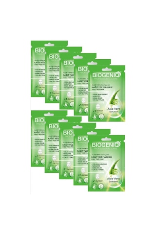 Beauty Aloe Vera Kağıt Maske 25 Grx10 Adet Nemlendirici Ve Yatıştırıcı Yüz Maskesi