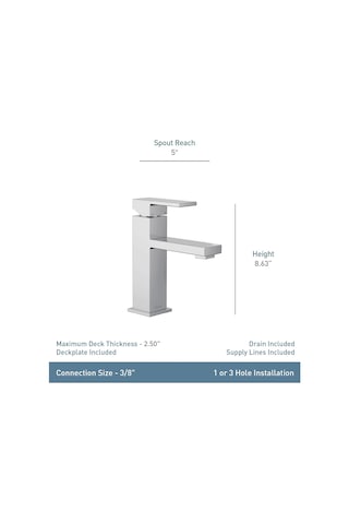 Moen Revyl Krom Tek Kolu Tek Delikli Modern Banyo Lavabo Bataryas Diğer
