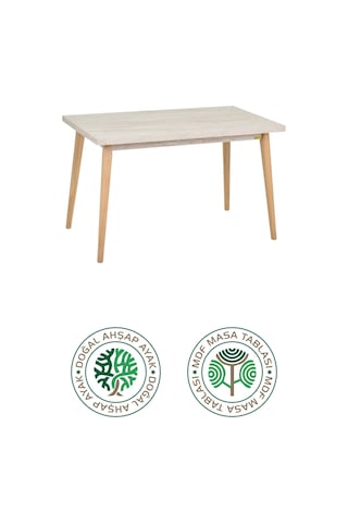 Vilinze Avanos Mdf Sabit Traverten Mutfak Masası - 70x120 Cm