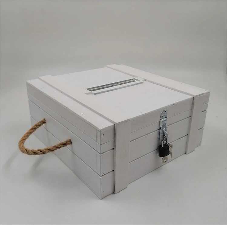 Beyaz Düğün Takı Kutusu 27x27cm 14cm Yükseklik