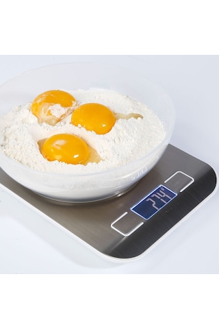 Kosona Stokele Olmayan Beyaz Paslanmaz Çelik Mutfak Dijital Terazi, 10kg/1g Hassasiyet, 5 Ağırlık Birimi, Tare Fonksiyonu, Lcd Ekran Nbw-2012 Diğer
