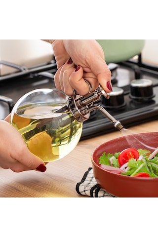 Perotti 15729 350 Ml Cam Yağlık Sirkelik Yağdanlık Şişesi Gri