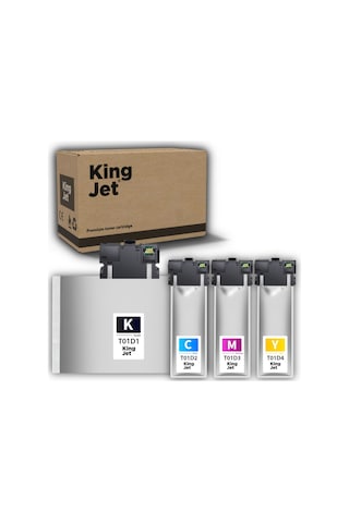 Kingjet Epson Uyumlu Wf-c529 C13t01d100 Yüksek Kapasiteli 4 Renk Takım Çipli Uyumlu Kartuş
