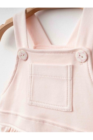 Zekids Kız Bebek Organik Pamuklu T-shirt İkili Elbise Takım-15907 Pembe
