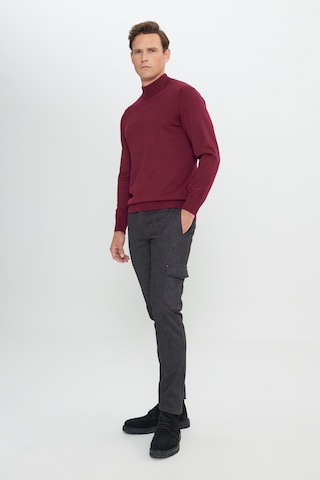 AC&Co / Altınyıldız Classics Erkek Sıyah Grı Slim Fit Dar Kesim Diyagonal Desenli Kargo Cepli Esnek Pantolon Siyah - Gri