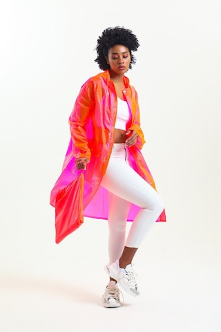 Glow Collection Neon Pembe Kadın Yağmurluk - Çantası İle 001