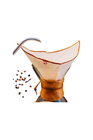 2 Adet Yıkanabilir, Kumaş Chemex Kahve Filtresi Ağartılmamış%100 Ham Pamuk, Organik, Ekolojik Filtre Chemex C.2 Çok Renkli