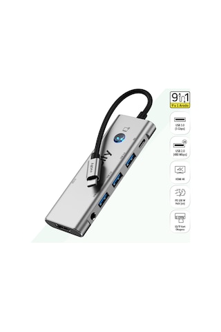 Type-c To Hdmı Çoğaltıcı Hub 6 İn 1 4k 60hz, 100w Pd, Ses Portu, Sd/tf V0301006