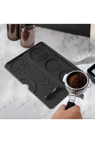 Homyl Espresso Tamper Mat Silikon Dayanıklılık Kahve Siyah
