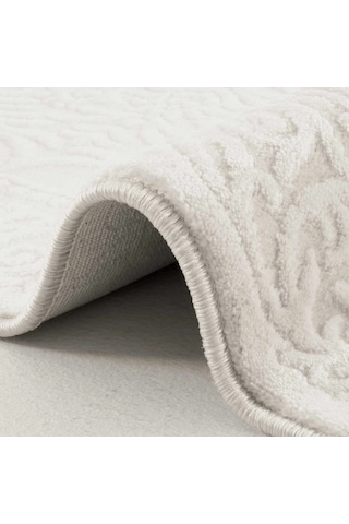 Hoom Rugs Akik 8601 Beyaz Modern Makine Halısı Beyaz