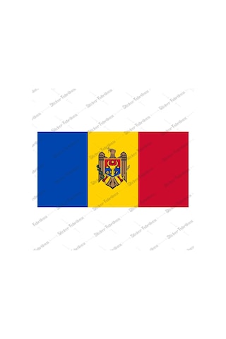 Moldova Bayrağı Sticker 00785