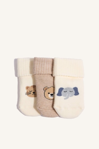 Defacto Erkek Bebek Kaydırmaz Taban 3lü Pamuklu Uzun Çorap F6714a5nskr1 Çok Renkli-kr1