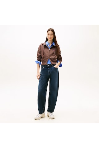 Tommy Hilfiger Bxy Crop Zip Kadın Kahverengi Sweatshirt Dw0dw21976 Kahverengi
