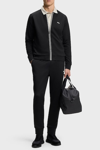 Boss Relaxed Fit Logolu Kolej Yaka Fermuarlı Sweat Erkek Sweat 50566825 001 Siyah