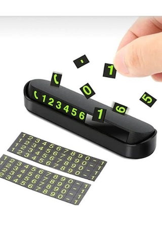 Araç İçi Park Numaratörü Neon Fosforlu Telefon Numarası Torpido Üstü Açılır-kapanır 1 Adet