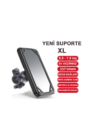 Resolut SUPORTE Telefon Tutucu Kapalı Model 7 Inch ( Xl Büyük Boy ) Gidon Bağlantılı