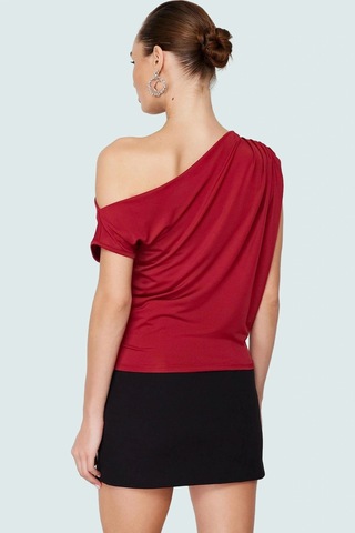 Frm Regular Kalıp Polyester Bluz Yazlık Şıklık Seçkin Malzeme bordo
