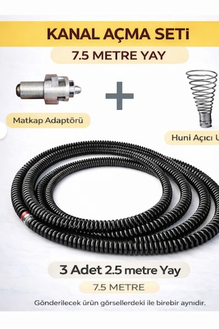 7.5 Metre Yaylı Gider Açma Teli 3x2.5 Mt Matkap Aparatlı Lavabo & Mutfak Gider Açıcı 7.5 Metre Yaylı Gider Açma Teli 3x2.5 Mt Matkap Aparatlı Lavabo & Mutfak Gider Açıcı