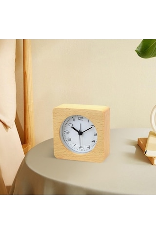 Trendooze Suntek Sessiz Saati, Saat, Rengi Masa İçin Çocuklar Çalar Basit Ahşap Vs