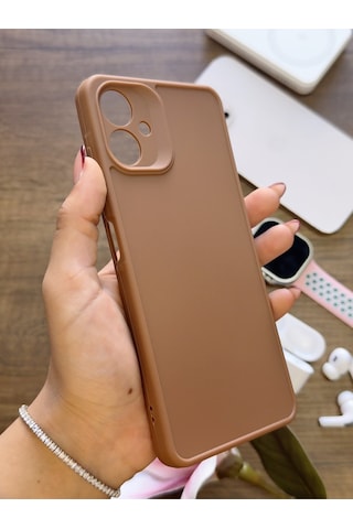 Samsung Galaxy A06 Uyumlu Kamera Korumalı Darbeye Dayanıklı Renk Atmayan Keep Silikon Kılıf Kahverengi