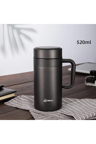Termos Büyük Kapasiteli Paslanmaz Çelik Isı Koruma Fincan Ev Diğer Siyah