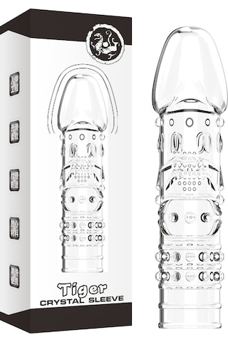 Truva Shop Tiger Özel Kabartma Yüzeyli Klitoris Uyarıcılı Penis Kılıfı