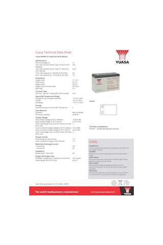 NPW45-12 12V 7,5 AH AGM AKÜ