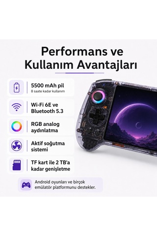 Anbernic Rg557 Android El Konsolu 12gb Ram 256gb, Retro Taşınabilir Oyun Konsolu