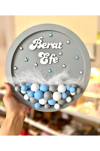 Erkek Bebek Kapı Süsü-balonlu Bubble Kapı Süsü- Bej