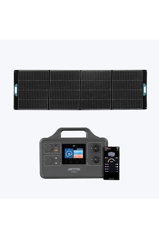 Antfea S1000 Pro Taşınabilir Güç Kaynağı + 300w Taşınabilir Güneş Paneli 1.2 Kw / 1 Kwh / 300 W