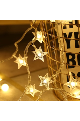 Suofeng Led Yıldız Işıklı Süpürge, Dış Mekan Kamp Dekorasyonu, Uzaktan Kumandalı 8 Mod, 6m 40 Işık, Islak Beyaz, Pil Li Pil Dahil Değil